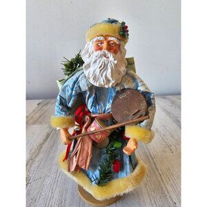Vintage paper mache Santa band AS IS figurine statue Xmas decor